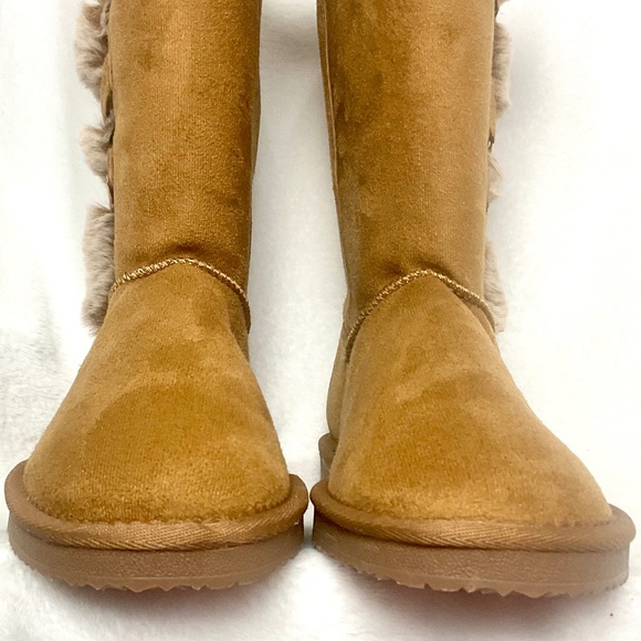 HStylish Brown Slip On Calf High Fur-Lined Waterproof Winter Snow Boot Sz 9 - Picture 7 of 16